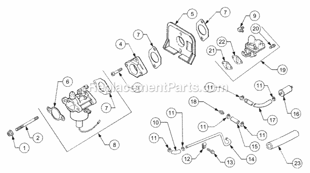 Fuel System Diagram and Parts List for LT2138 13A-214F710 Cub Cadet Lawn Tractor